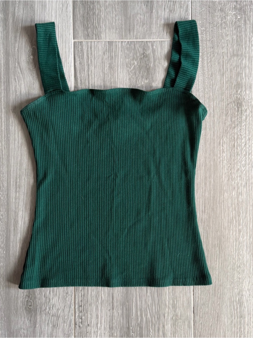 Reformation Forest Green Ribbed Tank Top
